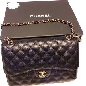 Classic Chanel quilted double flap gold hardware